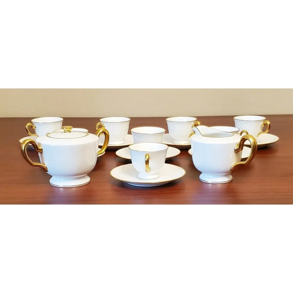 Okura OAC Espresso Tea Set Cups Sugar Creamer 18 Pcs Hand Made Japan Orig $1,200